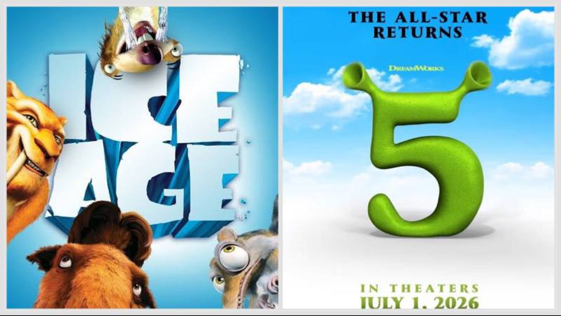 Shrek 5, La Era de Hielo 6 y más secuelas animadas llegan en 2026