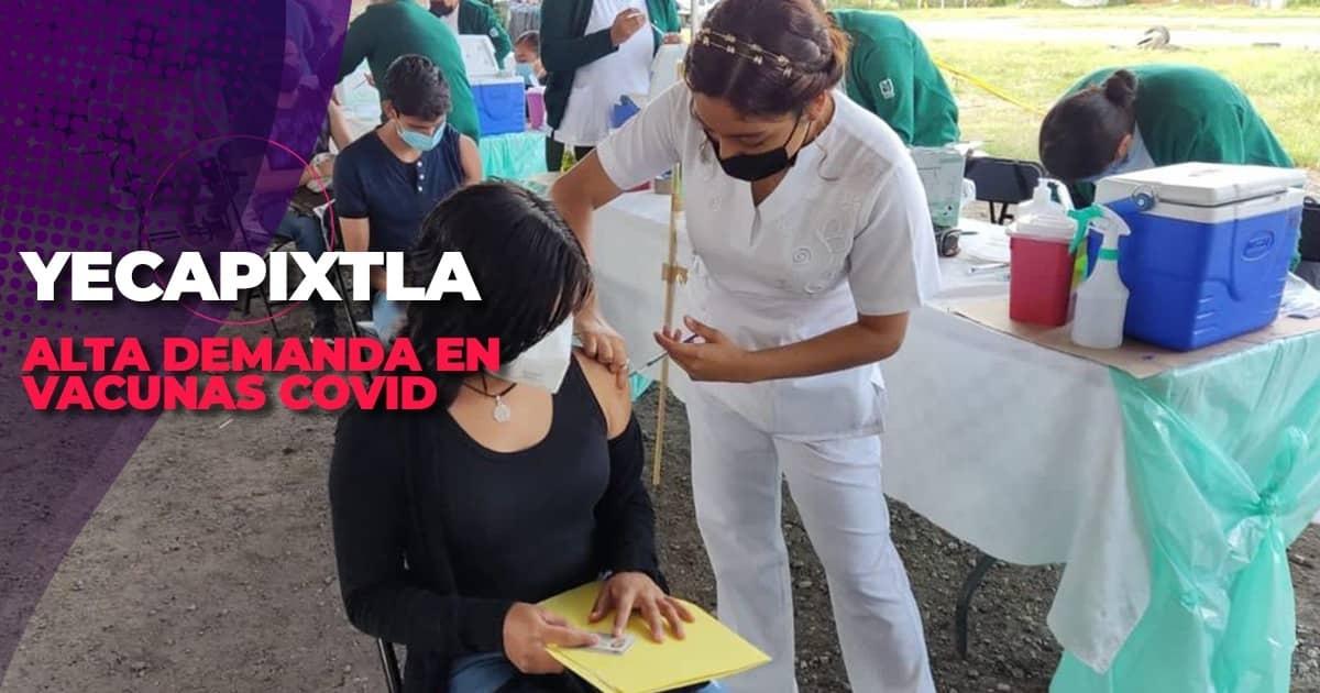 Alta, la demanda de vacunas para personas de 18 a 29 años en Yecapixtla