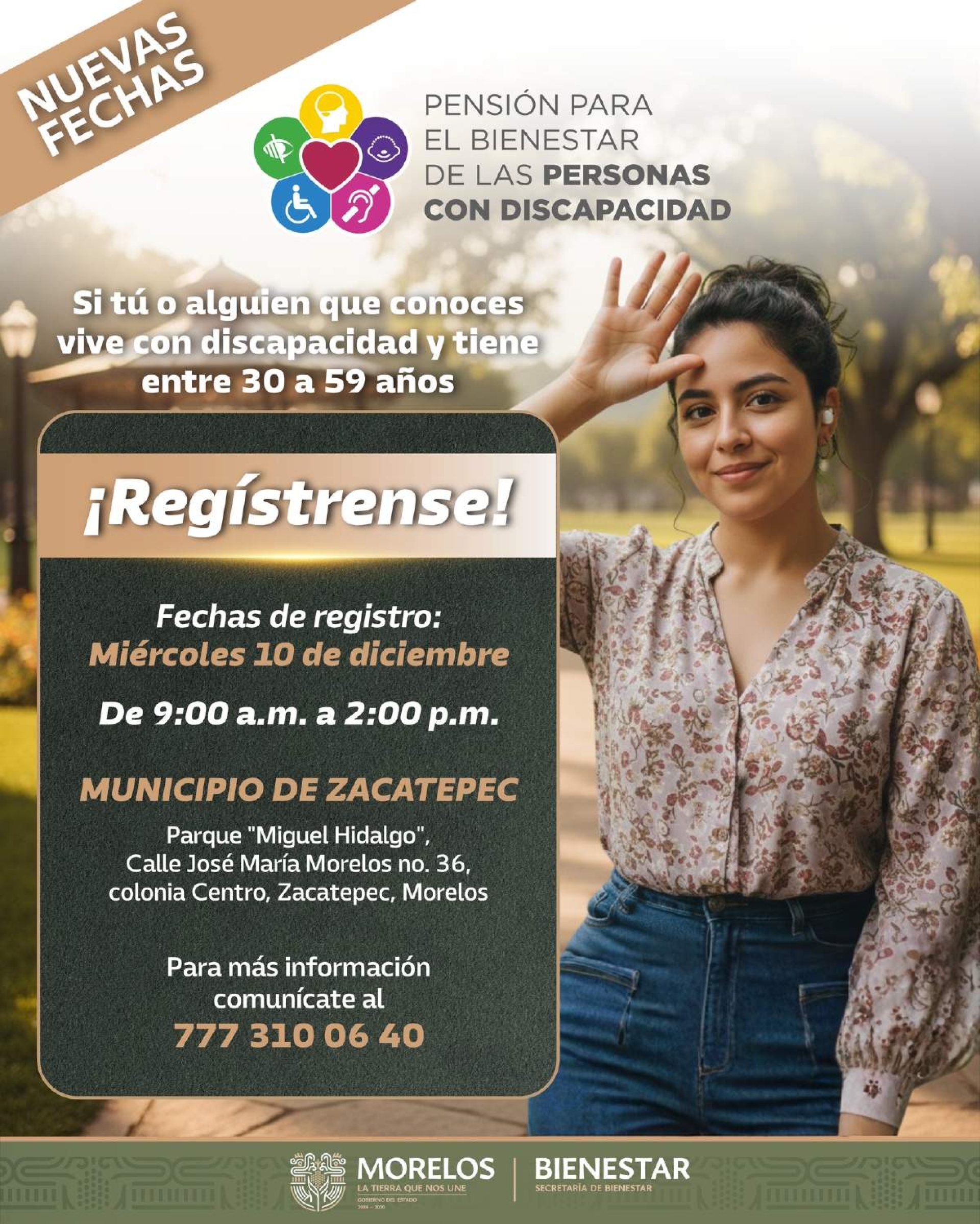 Instalarán módulo de registro a pensión para personas con discapacidad en Zacatepec