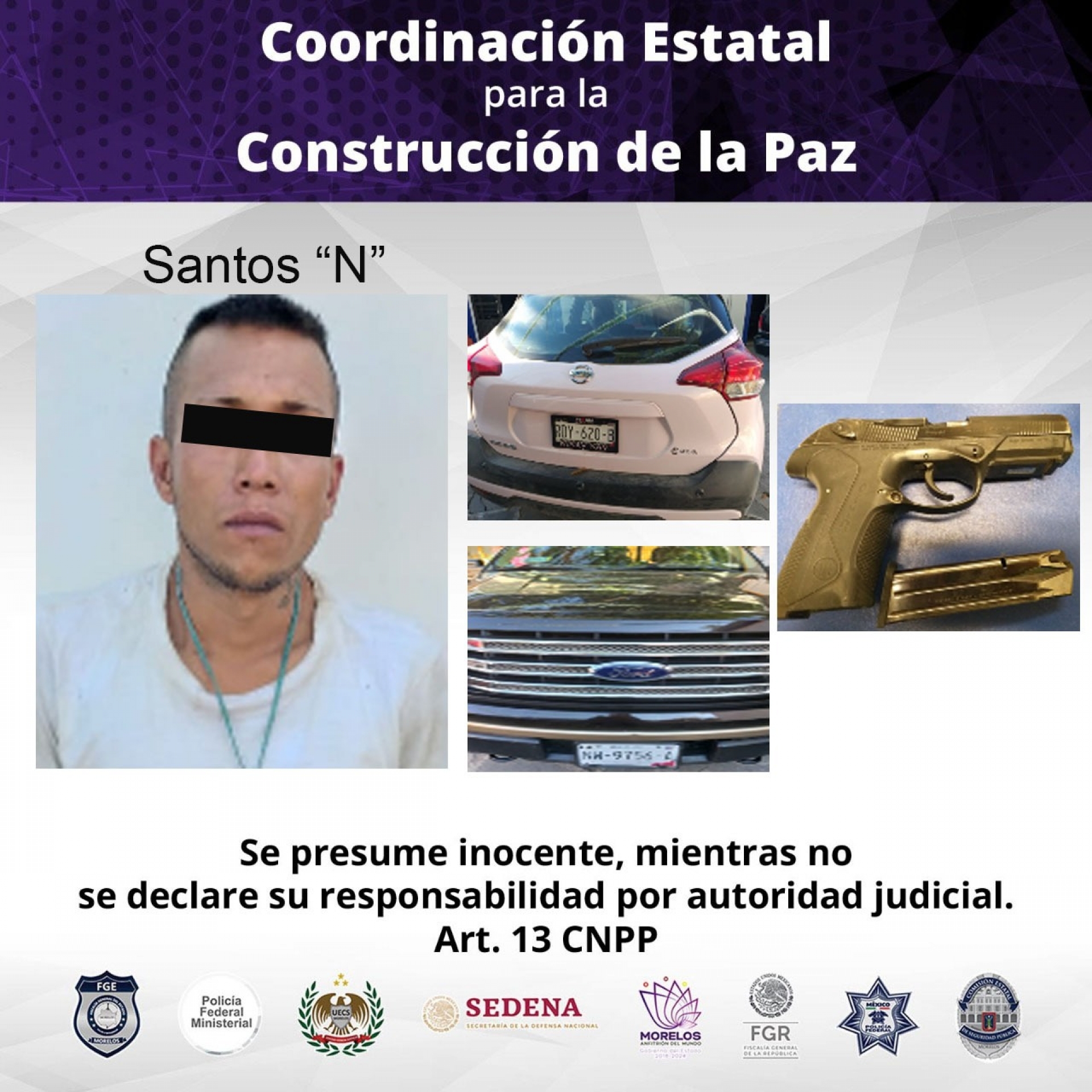 Detenido por presunto robo, tentativa de homicidio y portación de arma de fuego