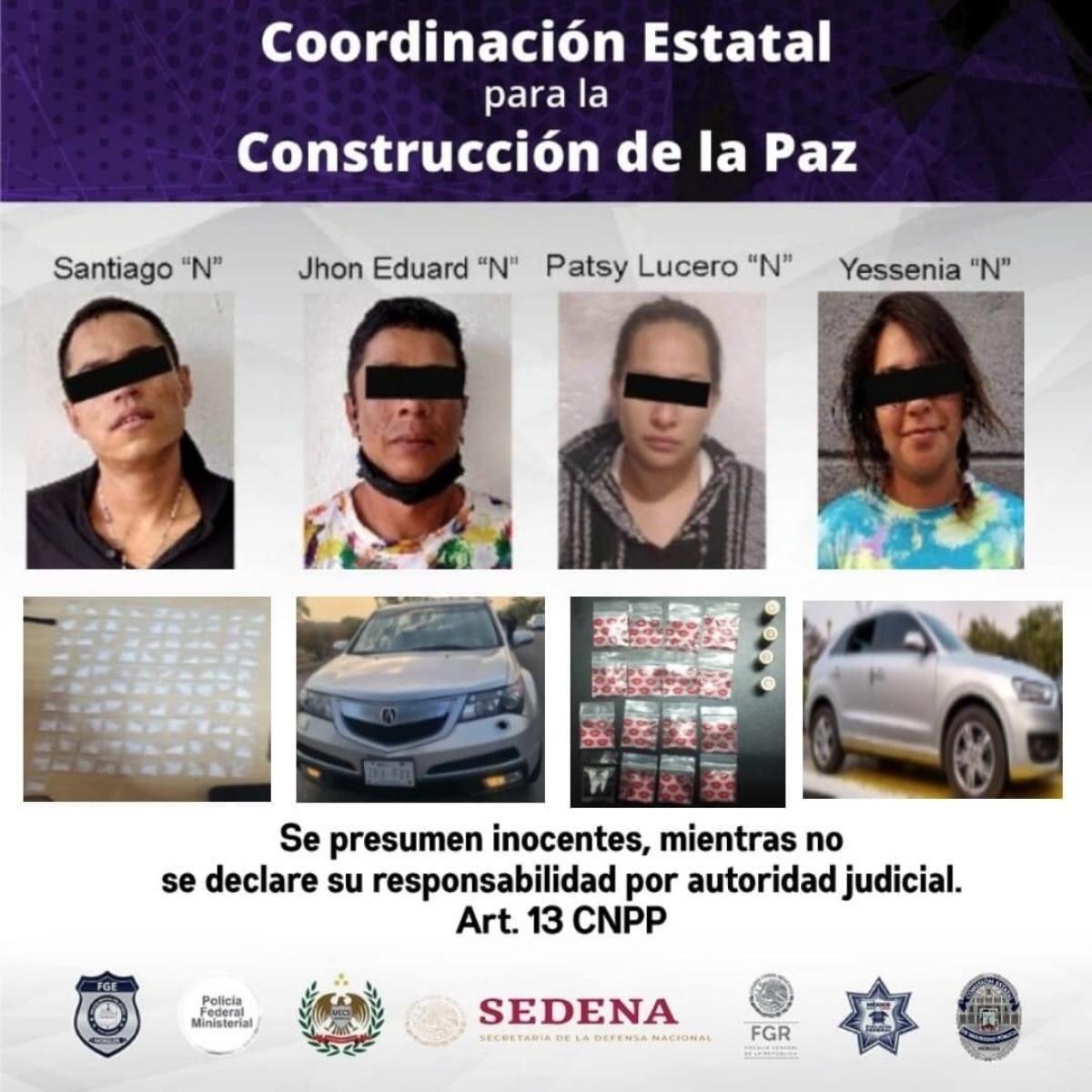 Detiene Policía Morelos a cinco personas por presuntos delitos contra la salud