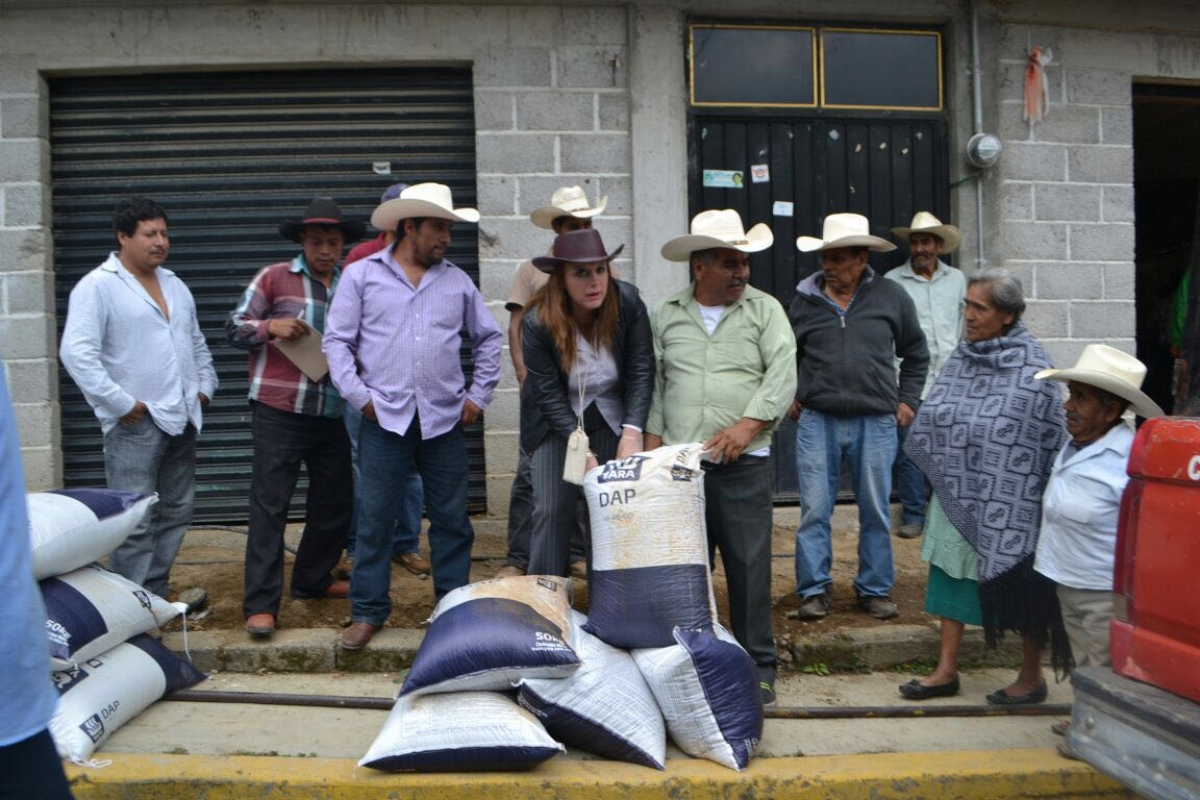 Entregan fertilizantes a productores del campo en Tetela del Volcán