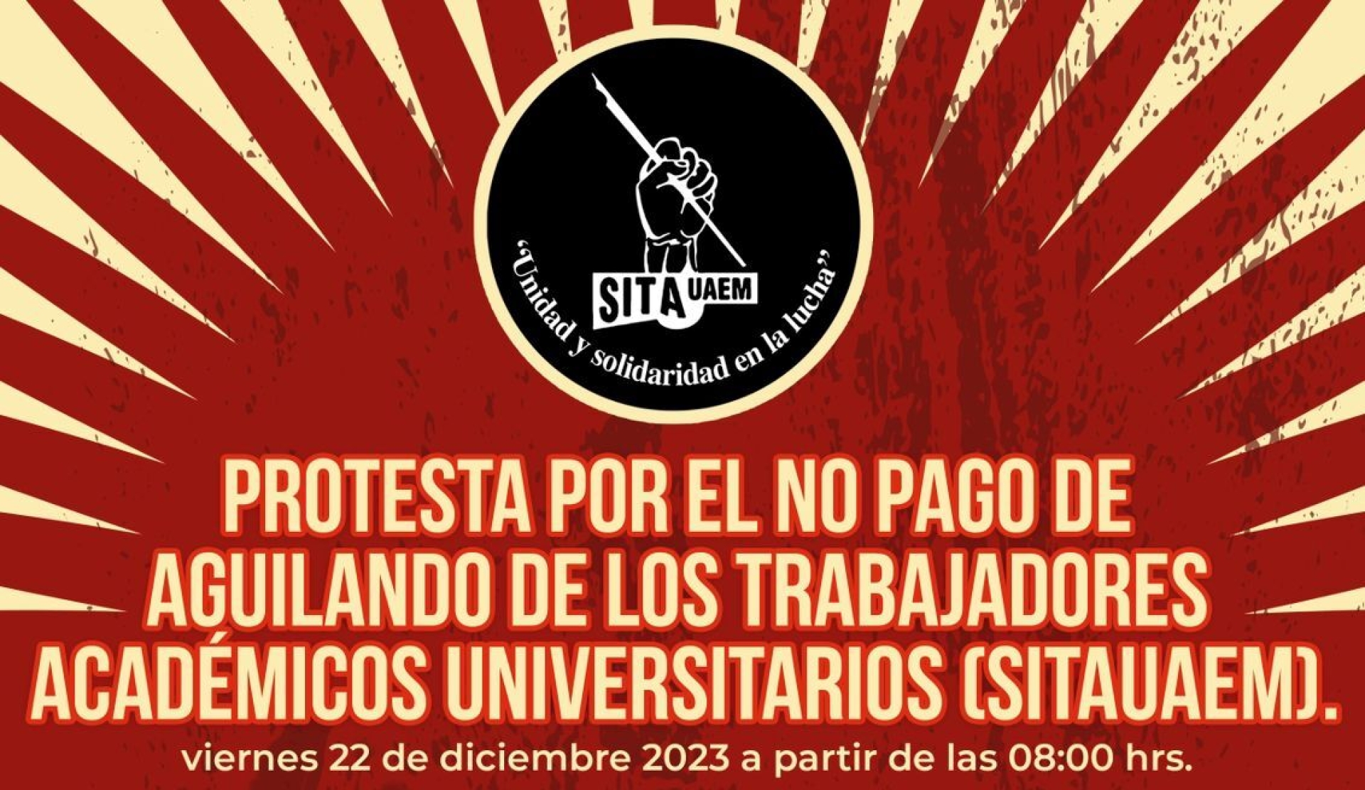 Anuncia SITAUAEM plantón, el próximo viernes