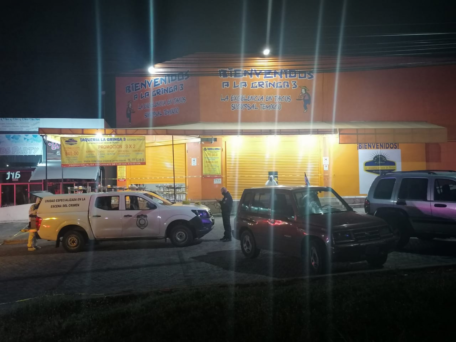 Dos hombres muertos, saldo de ataque armado en una taquería en Temixco