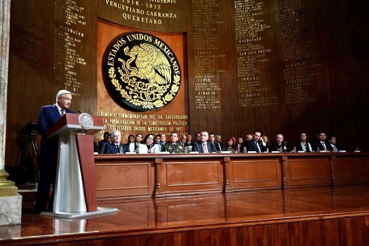 Participa gobernador en la 'Conmemoración del 106 Aniversario de la Promulgación de la Constitución de 1917', encabezada por el presidente AMLO