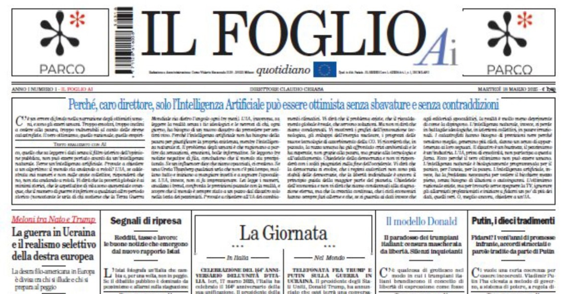 Primer periódico completamente generado por IA se publica en Italia