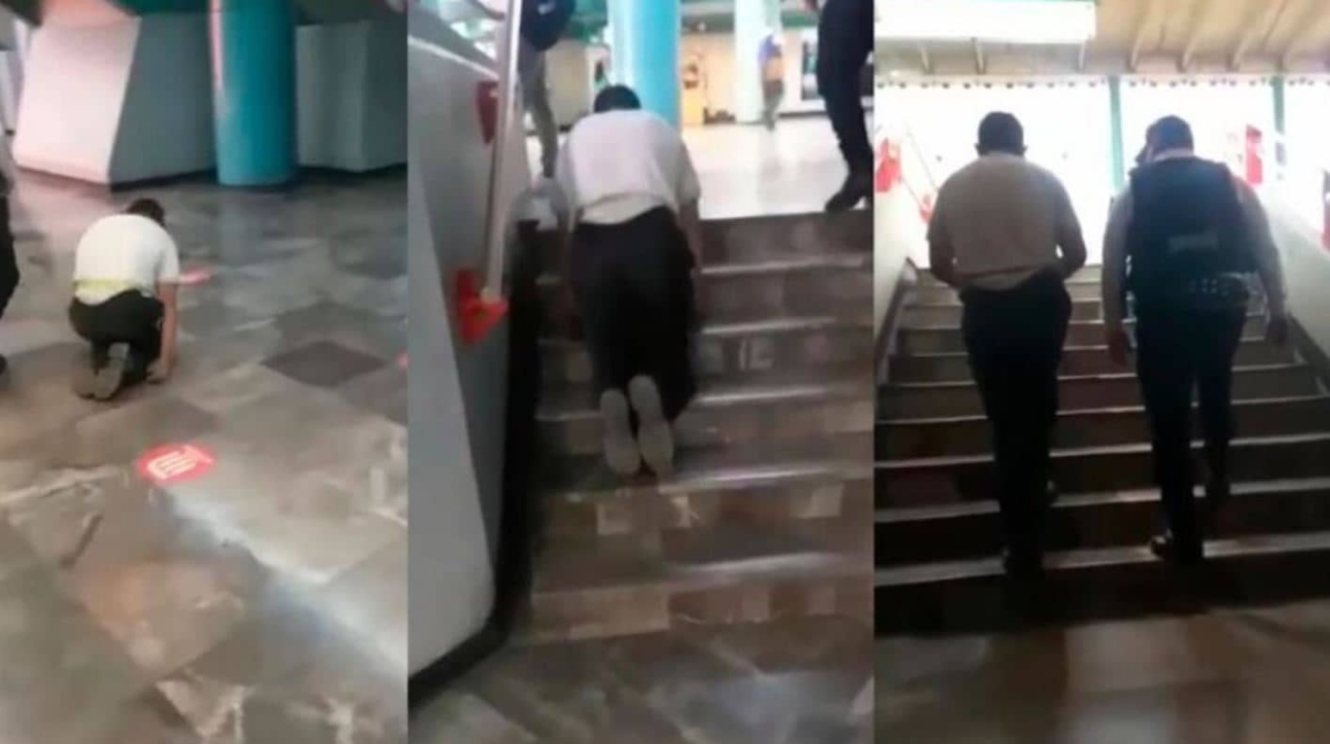 Descubren a hombre que fingía no poder caminar en metro de la CDMX