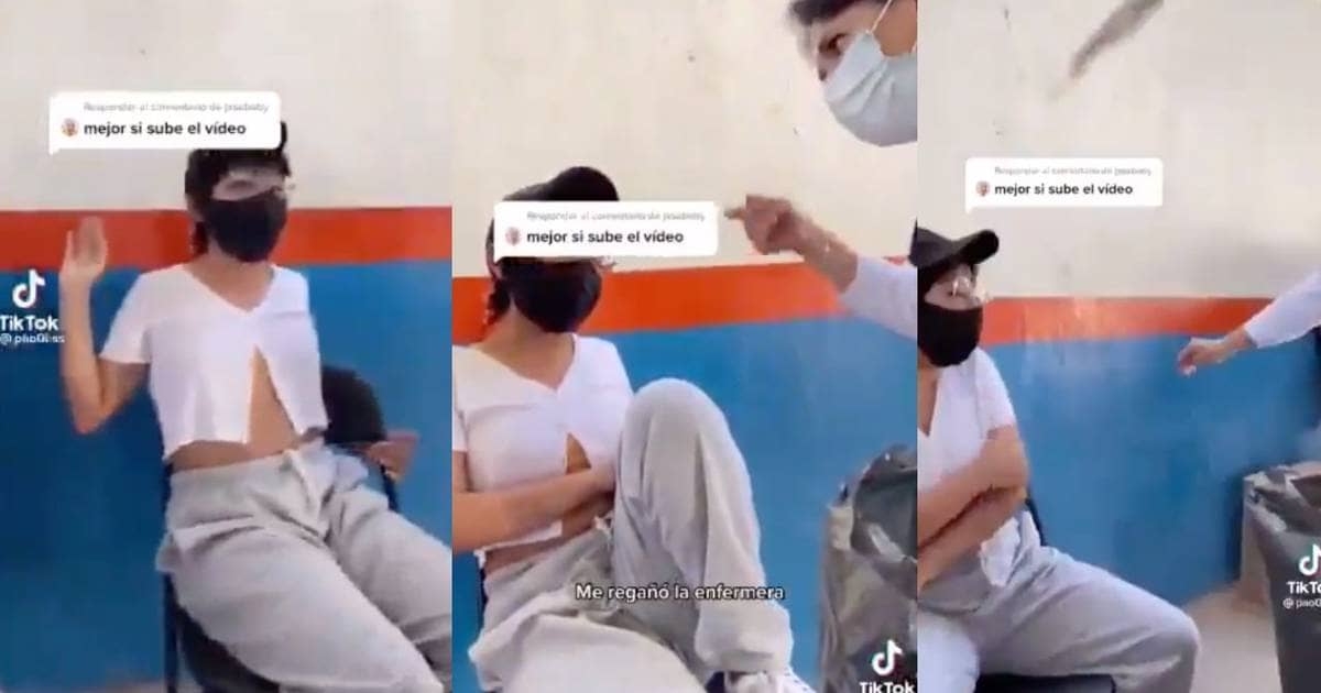 ¡Sin dramas! Enfermera regaña a joven durante vacuna COVID