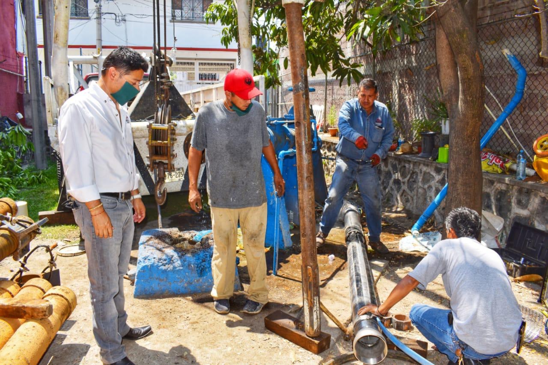 Rehabilita Ayuntamiento de Jiutepec equipo del pozo de agua de la colonia El Edén
