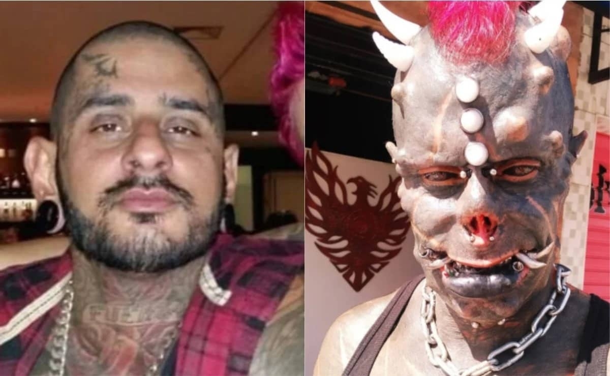 Tatuajes, cuernos y colmillos así es el “Satán humano”