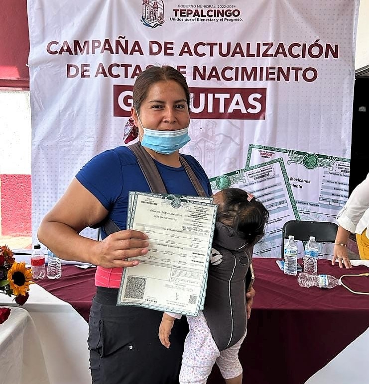 Otorgan 200 actas de nacimiento en Tepalcingo