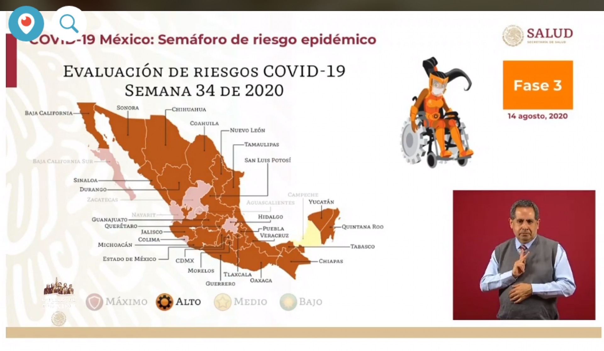 511 mil 369 casos de covid-19 confirmados acumulados en México; Morelos, en semáforo naranja