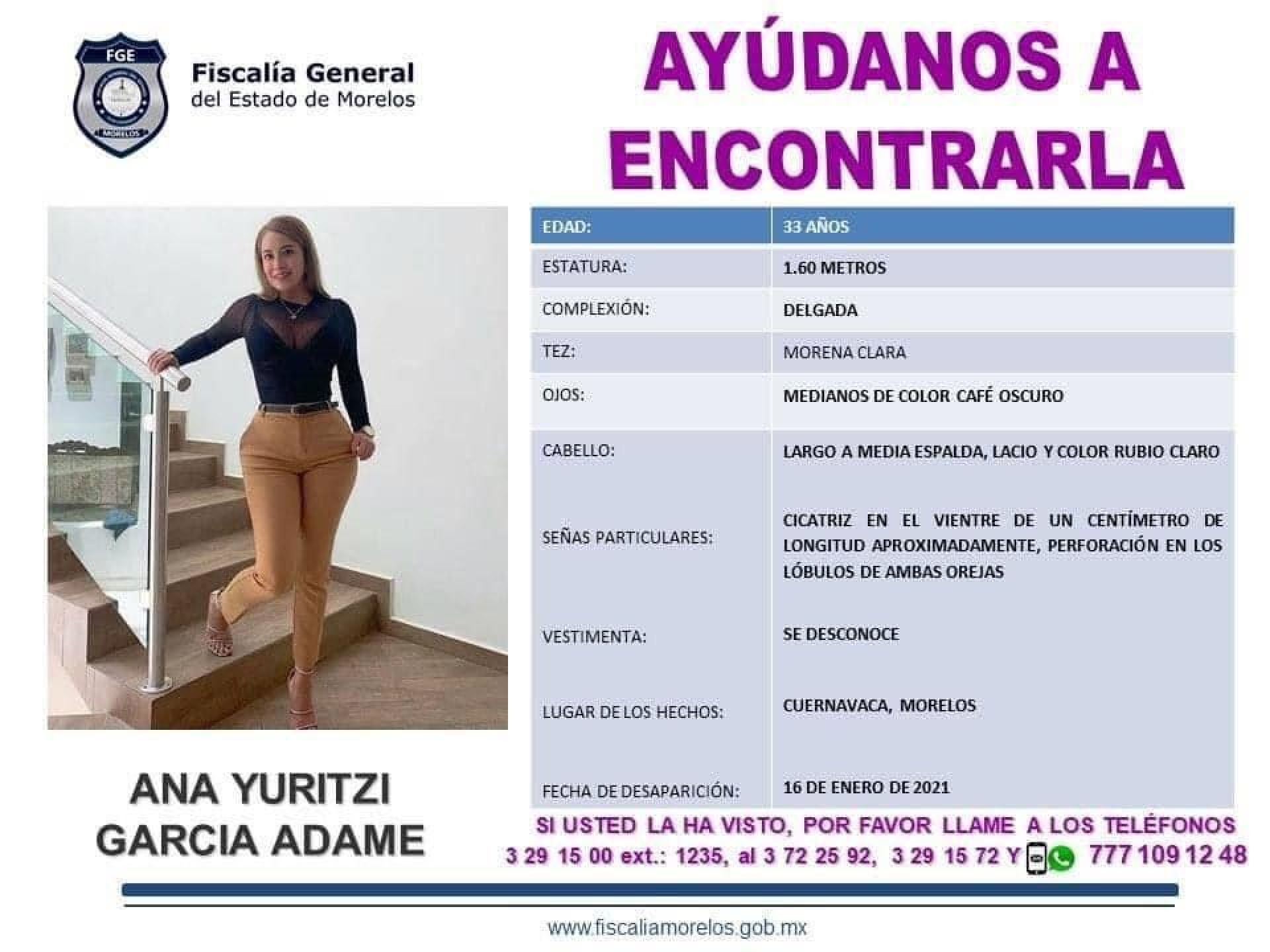 Desaparecida, una profesora del estado de Guerrero