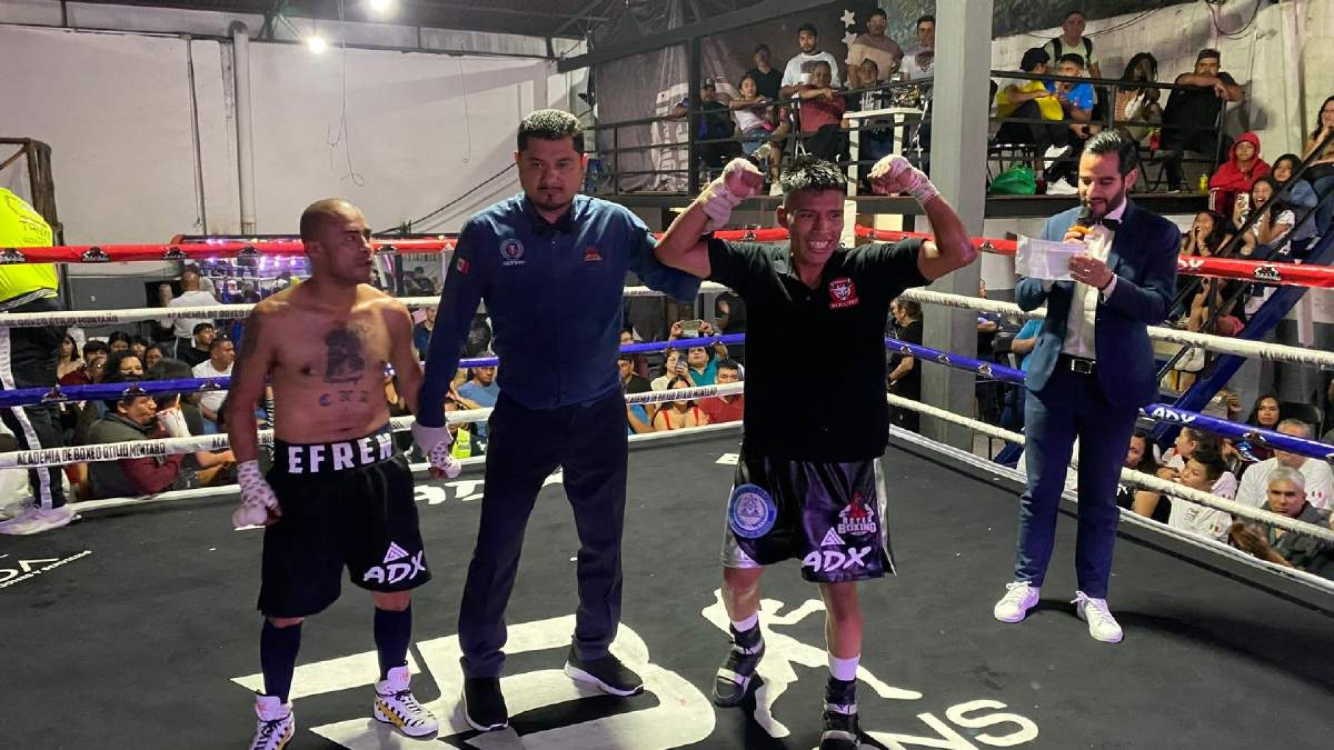 Gran triunfo del 'Pitbull' Pérez en la velada boxística Peleadores con Sed de Victoria