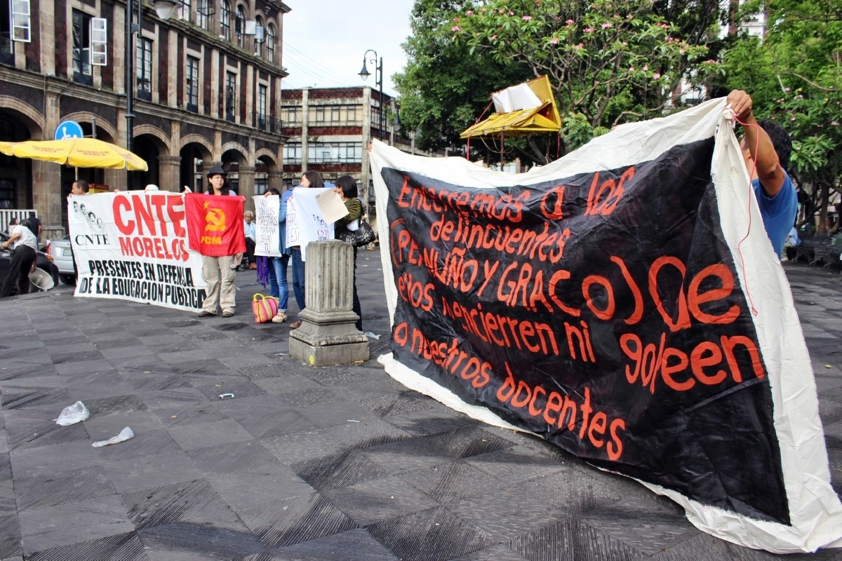 Protestan MMB y CNTE por detención de líderes del magisterio de Oaxaca