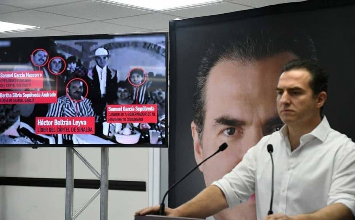 El candidato Adrián de la Garza presenta video que relaciona a Samuel García con el Narcotráfico