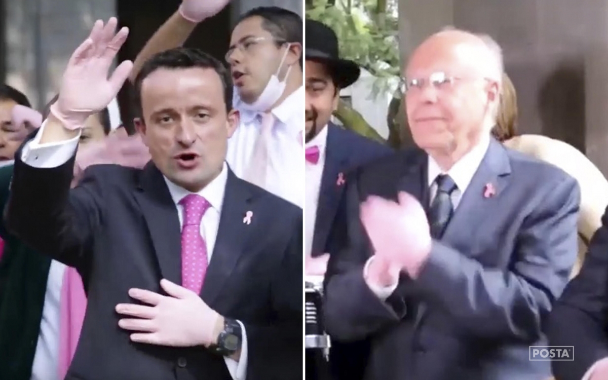 Funcionarios bailan y cantan contra el cáncer de mama