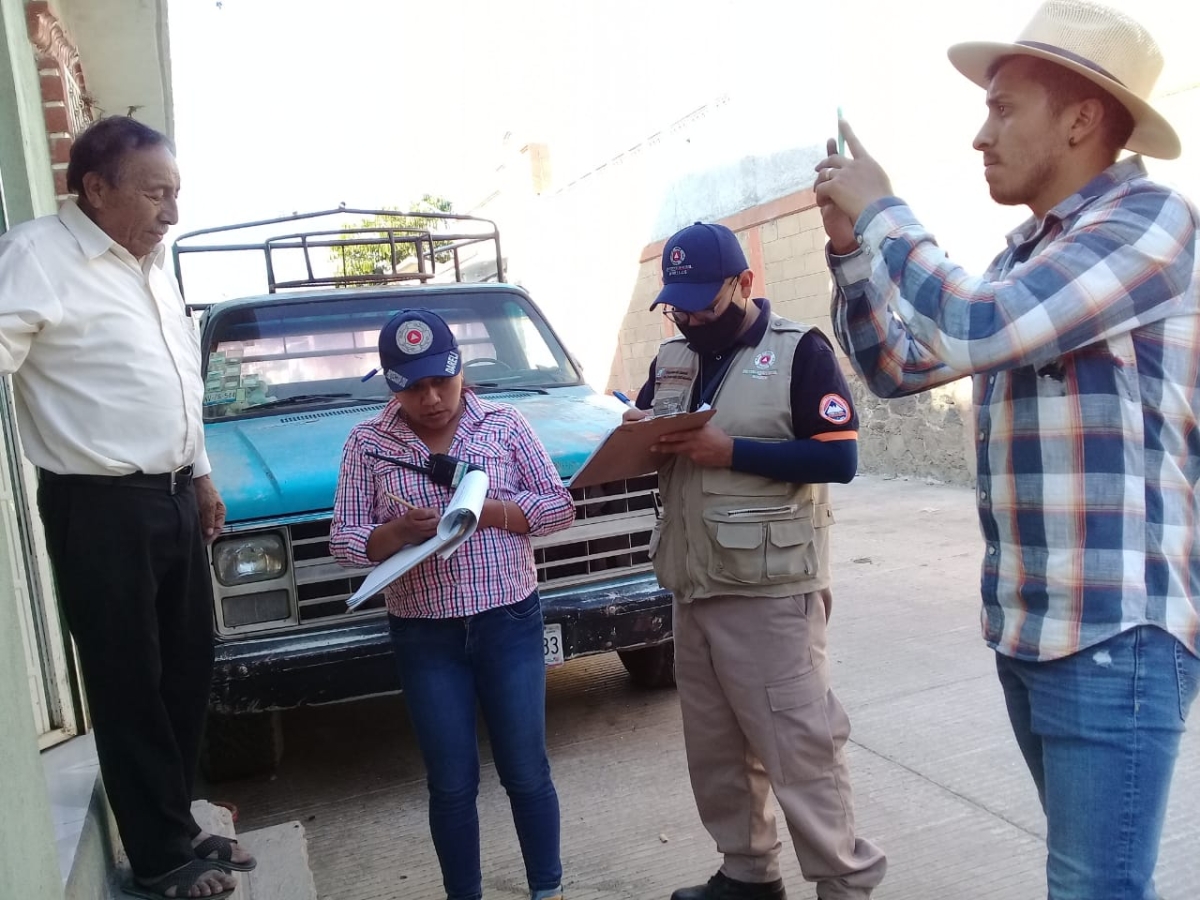 Efectúan censo de viviendas afectadas en Totolapan tras explosión