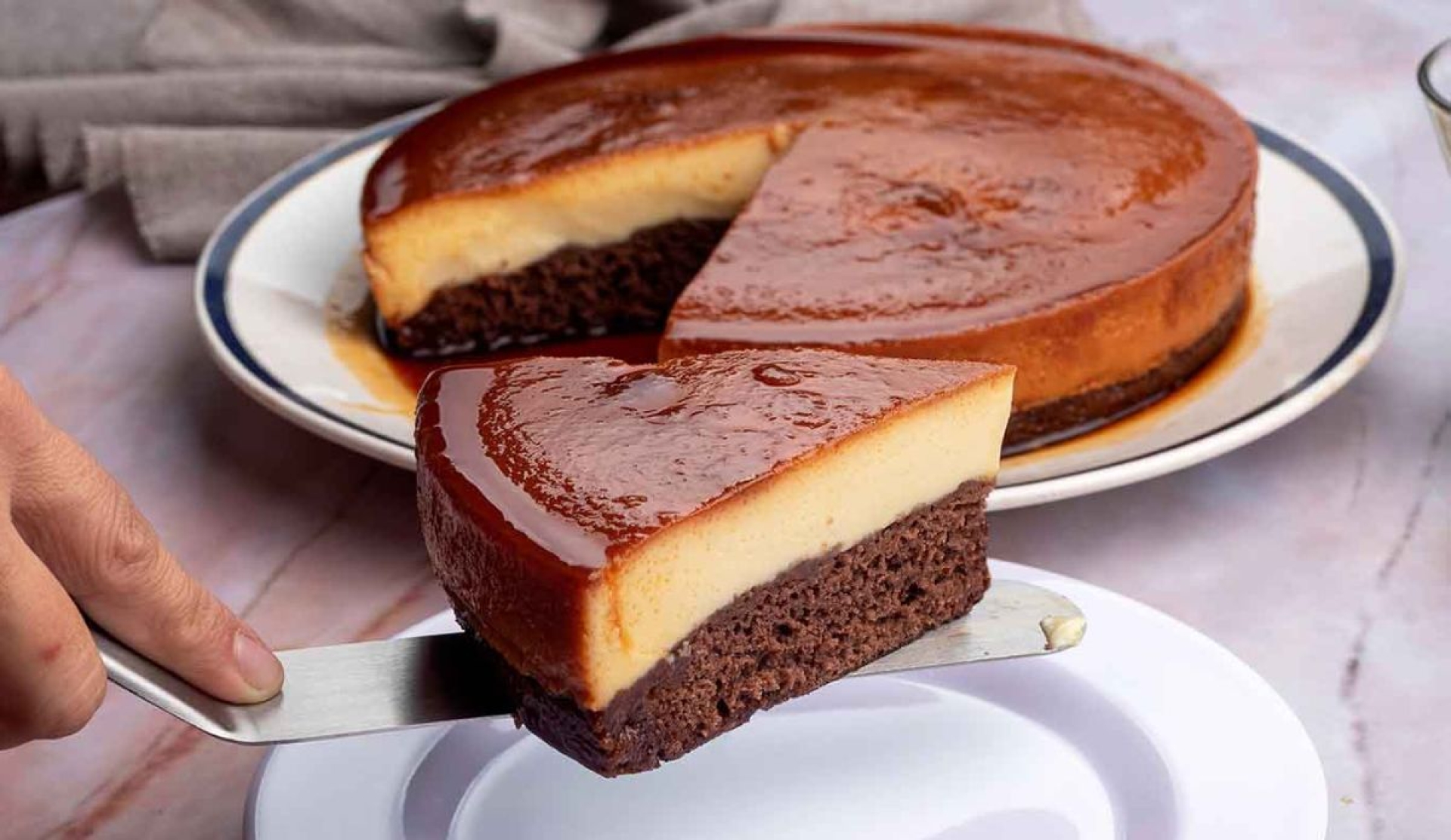 Choco-flan sin azúcar listo en minutos y sin encender el horno