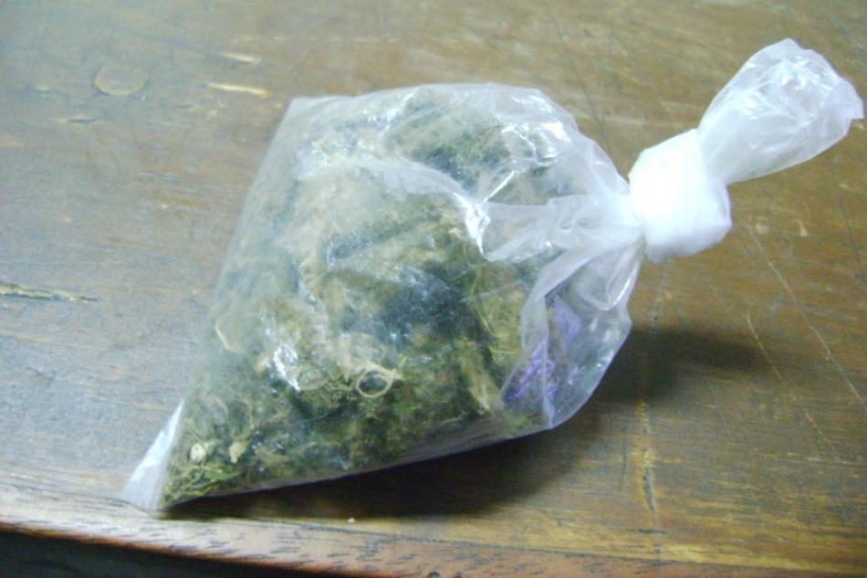 Le encontraron una bolsa que tenía marihuana