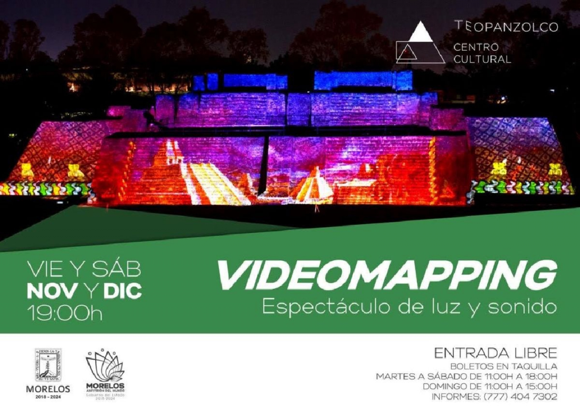 Anuncian cine, teatro y videomapping para toda la familia en Morelos