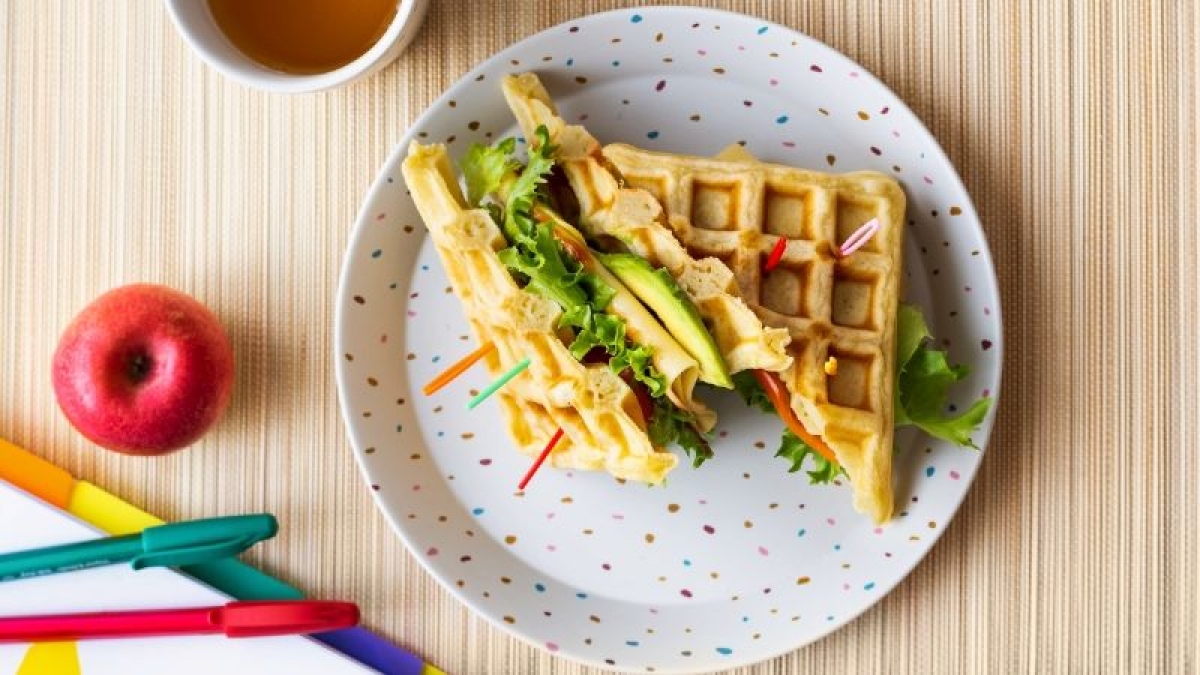 Desayuno para niños: Sándwich de waffle para este 30 de abril