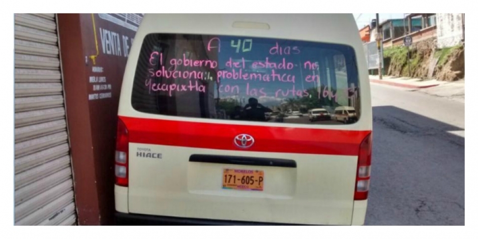 Lanzan ultimátum al Gobierno del Estado para solucionar conflicto de transporte en Yecapixtla