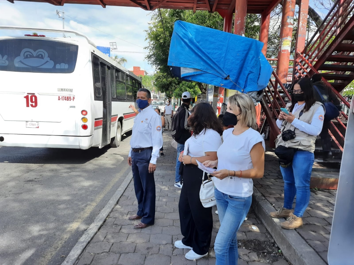 Supervisa 'Convoy, unidos por Morelos ante el covid-19' que usuarios del transporte público porten su cubrebocas