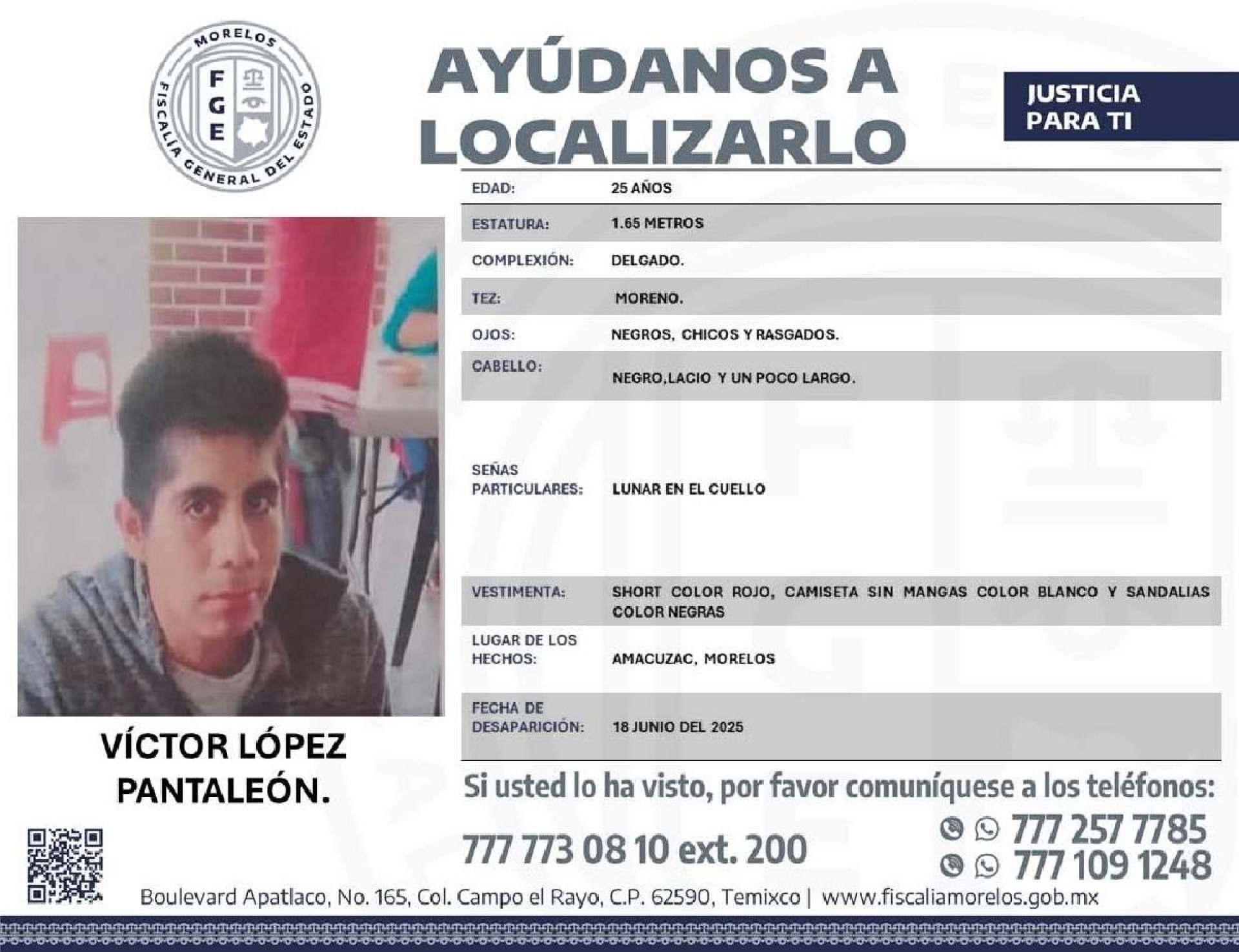 Es buscado desde hace más de un mes