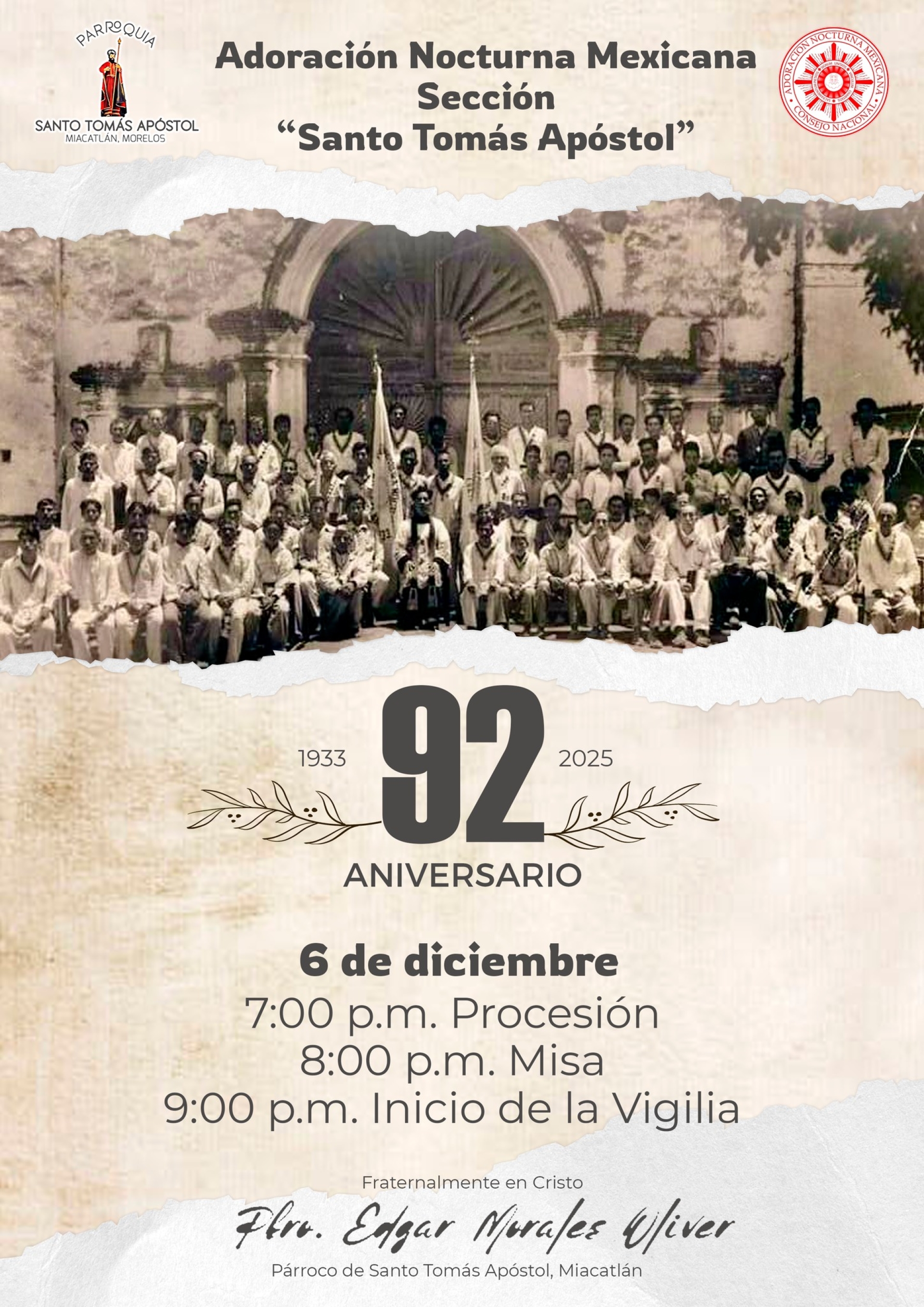 Cumplirá 92 años Sección Adoradora Nocturna Mexicana de Miacatlán