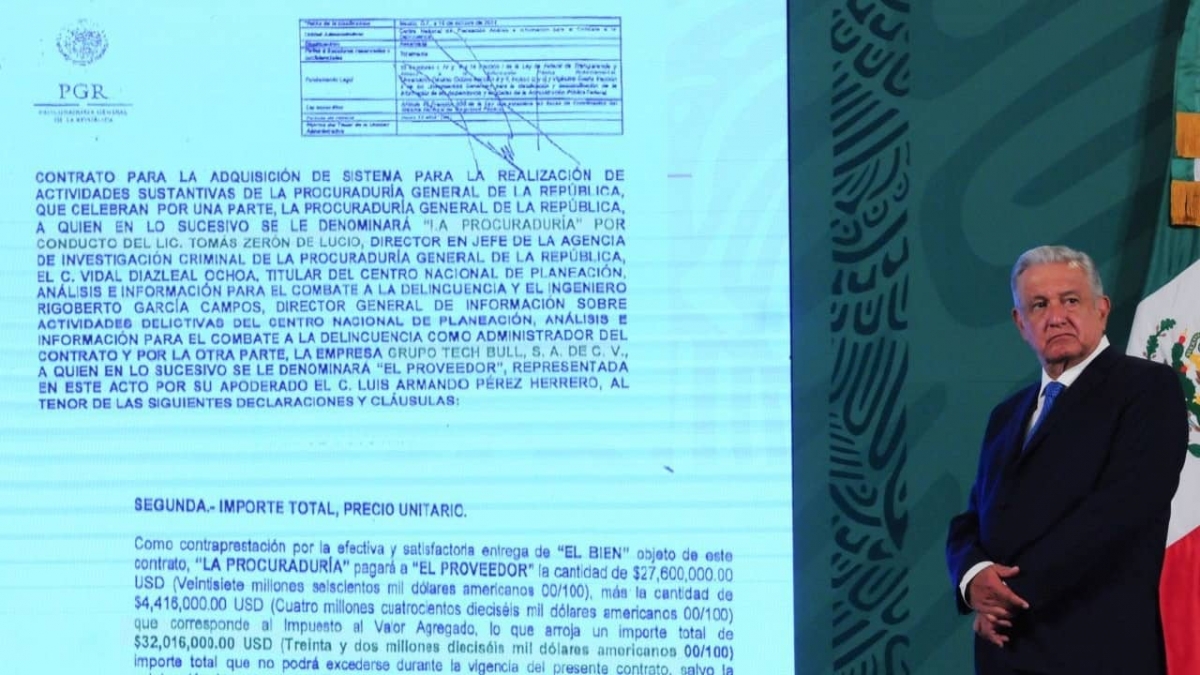 AMLO entregará a FGR información sobre contratos de Pegasus