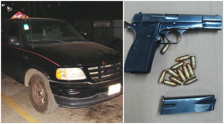 Intentó ocultar una pistola al ver una patrulla