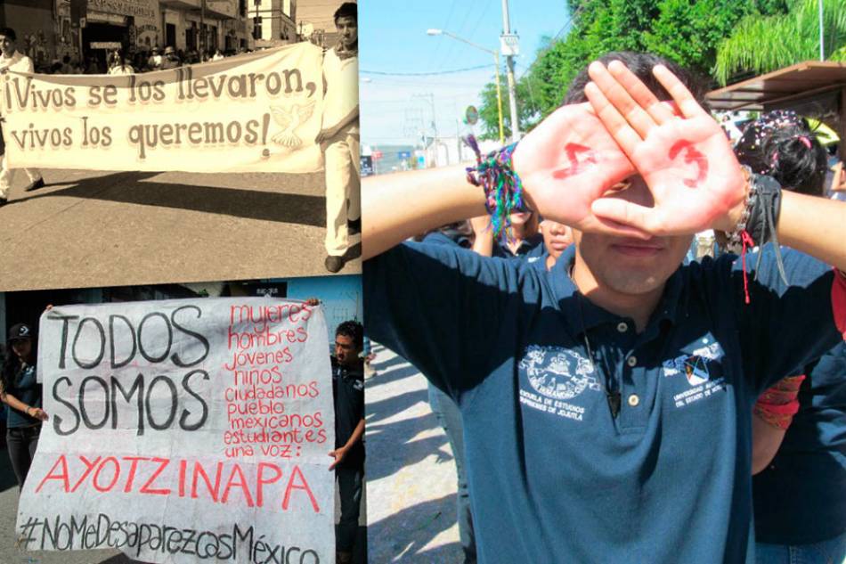 Se manifiestan en desfile en solidaridad por Ayotzinapa