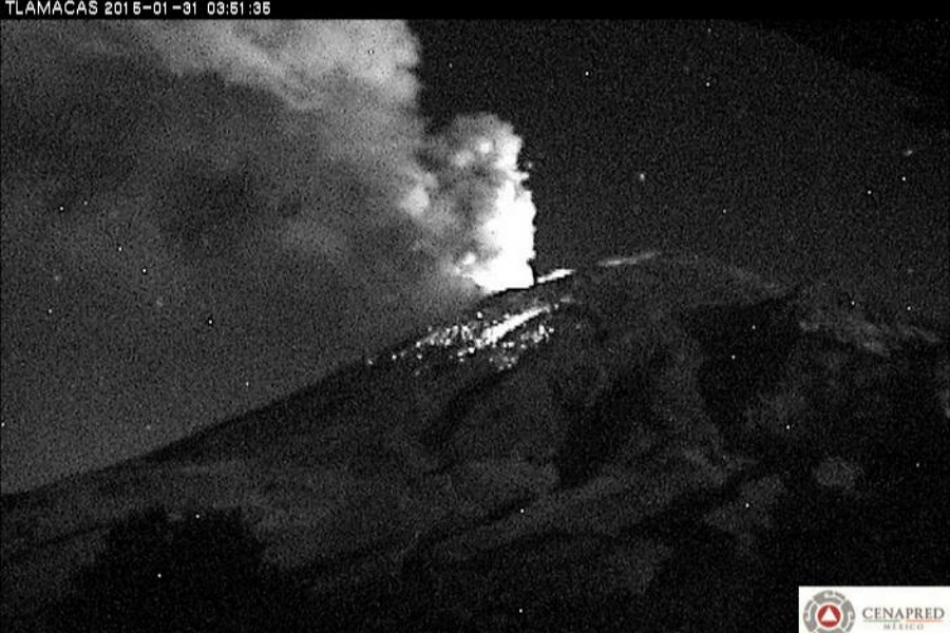Registra ciclo de exhalaciones el Popocatépetl