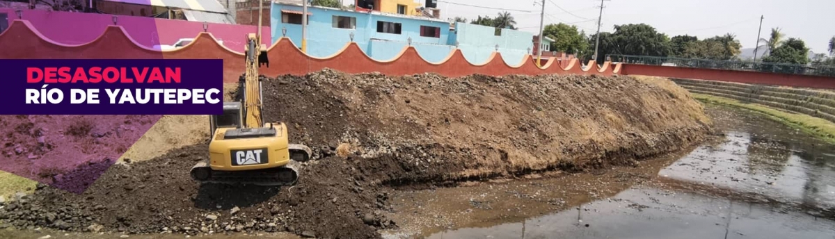 Desazolvan el río Yautepec para prevenir inundaciones