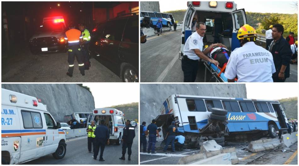 15 personas resultaron lesionadas tras el choque de un autobús