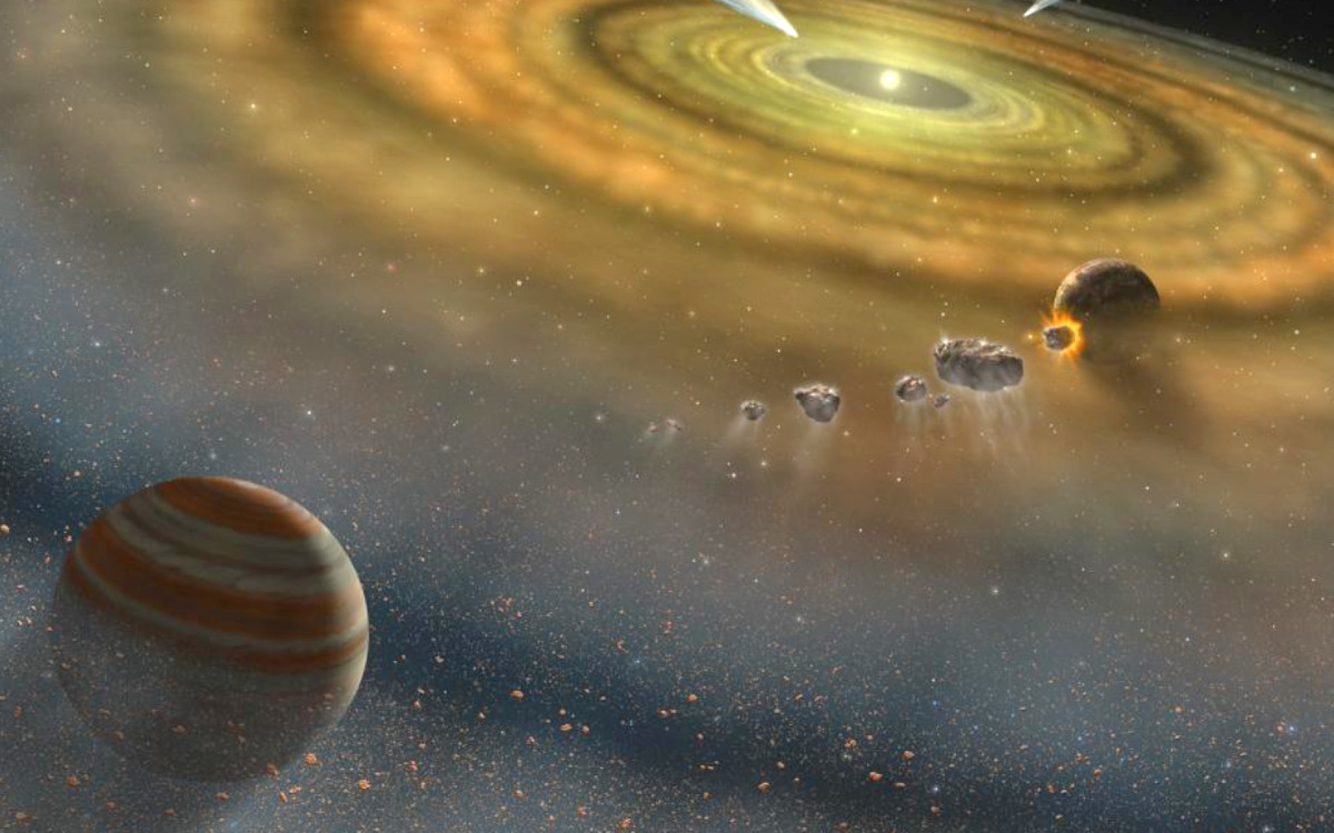 Telescopio Webb detecta colisión masiva de asteroides gigantes