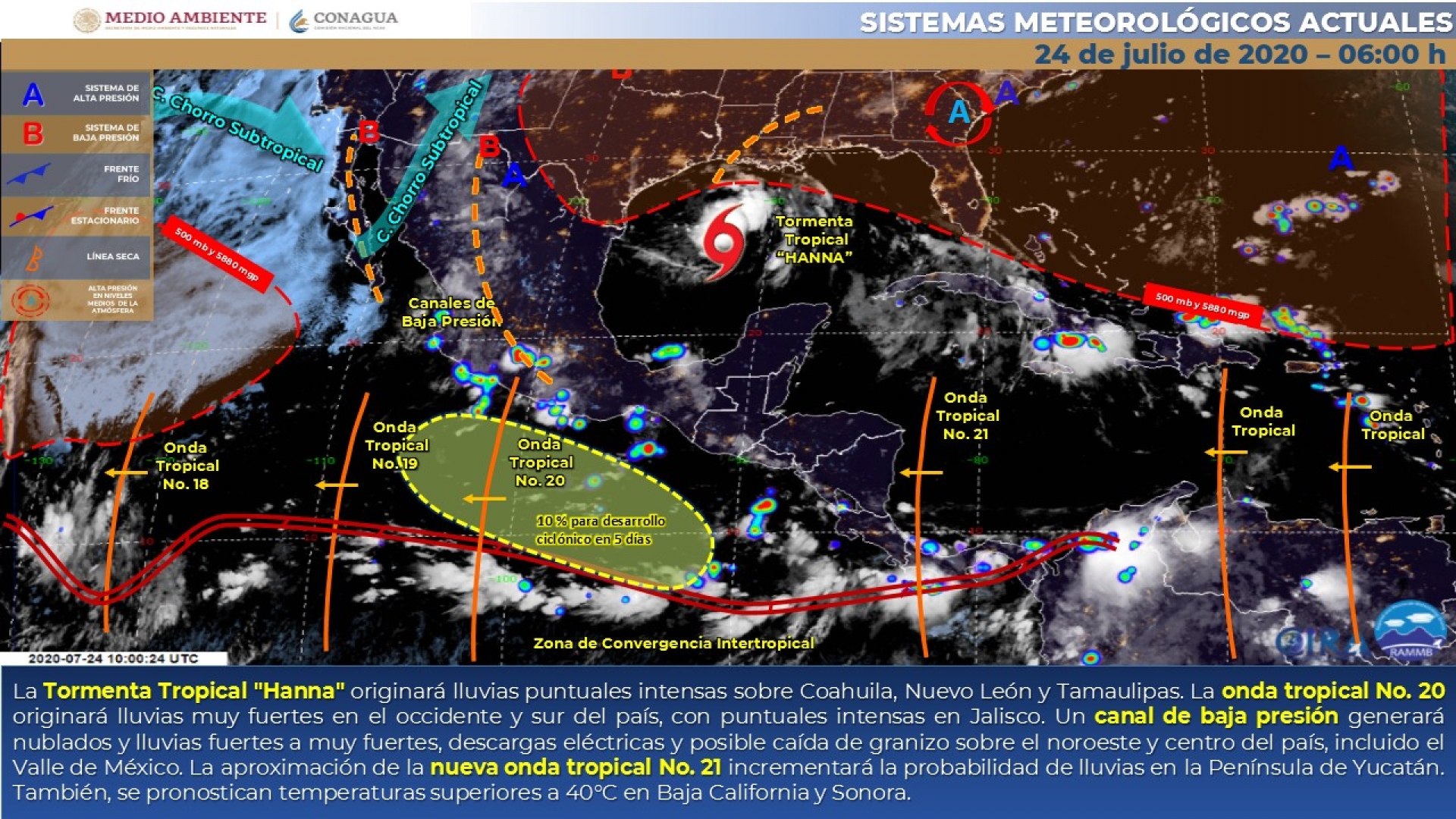 Pronostican incremento de la nubosidad y lluvias fuertes en Morelos