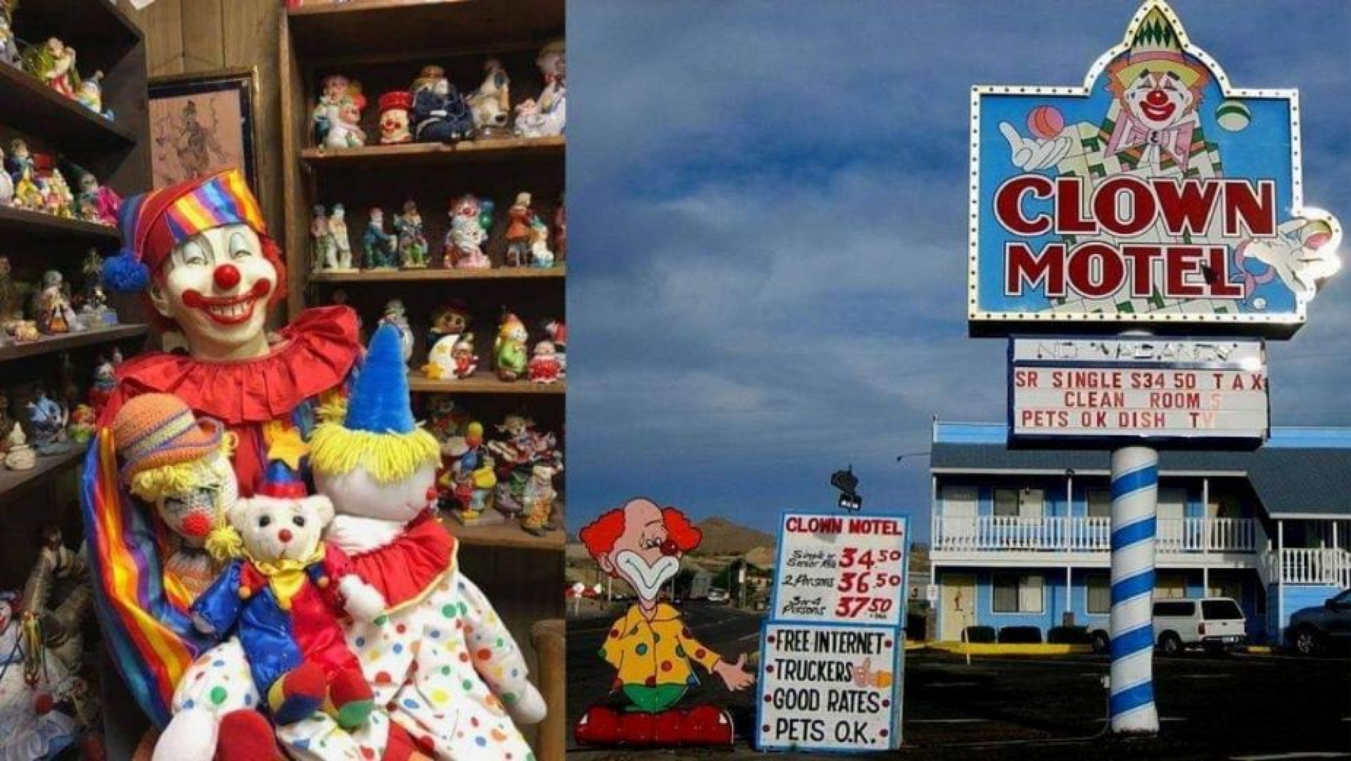 Un Motel se volvió viral por estar decorado y dedicado a payasos