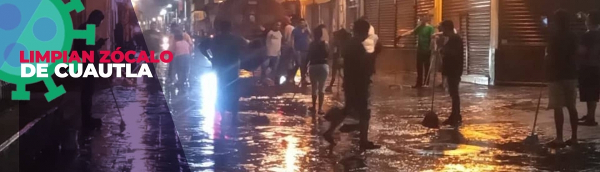 Lavan el zócalo de Cuautla, dañado por ambulantes