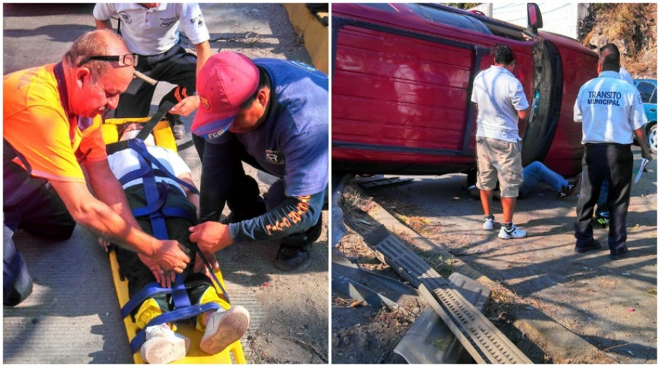 Una adolescente resultó lesionada tras una volcadura