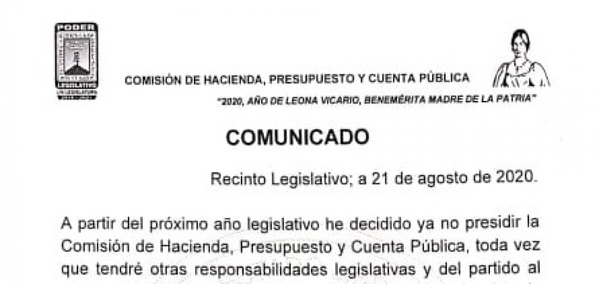 Dejará de presidir Rosalina Mazari la Comisión de Hacienda en el Congreso local