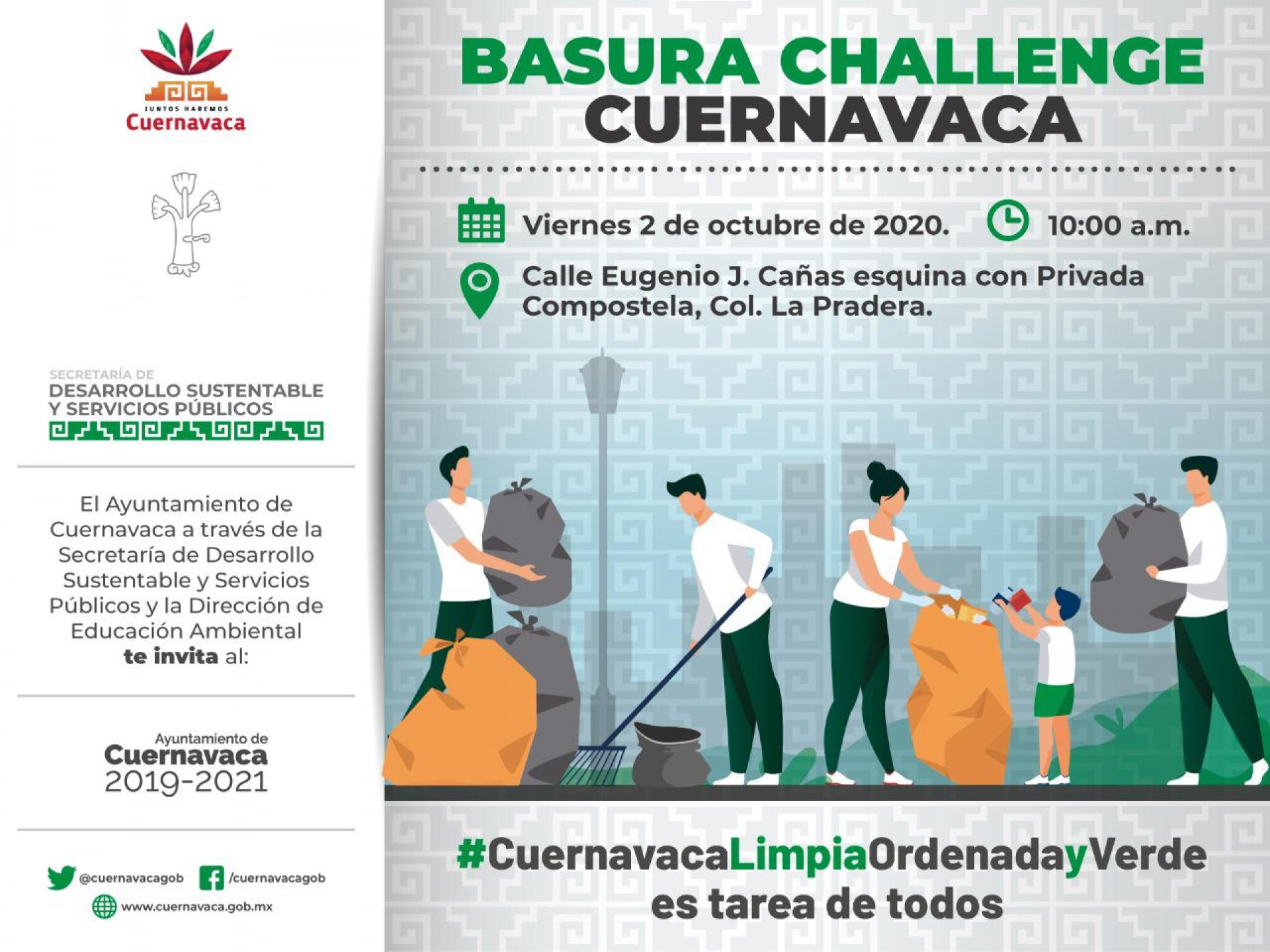 Organiza Ayuntamiento de Cuernavaca el 'Basura Challenge'