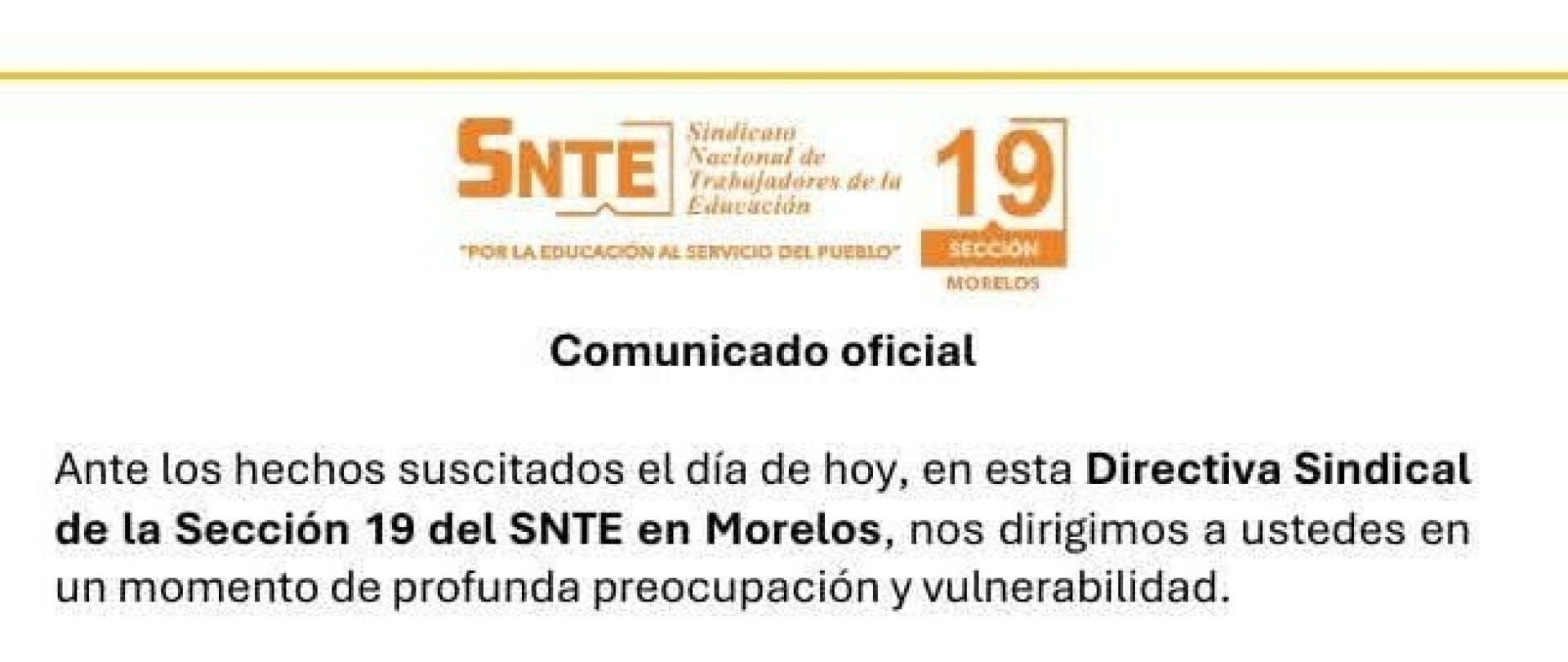 'Se determinarán acciones que permitan salvaguardar la seguridad de las y los trabajadores de la educación': SNTE