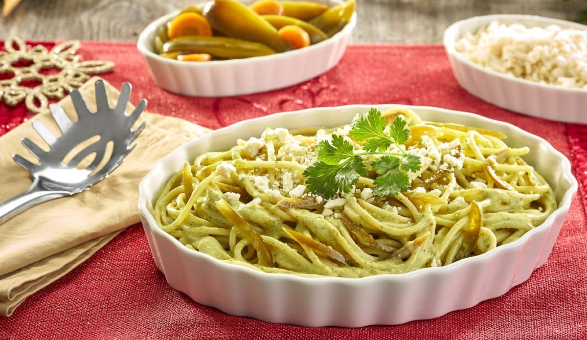 Espagueti verde, opción sencilla y deliciosa para la cena navideña