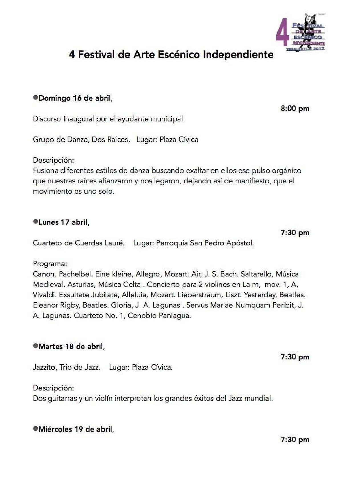 Realizan festival de artes escénicas independientes en Tehuixtla