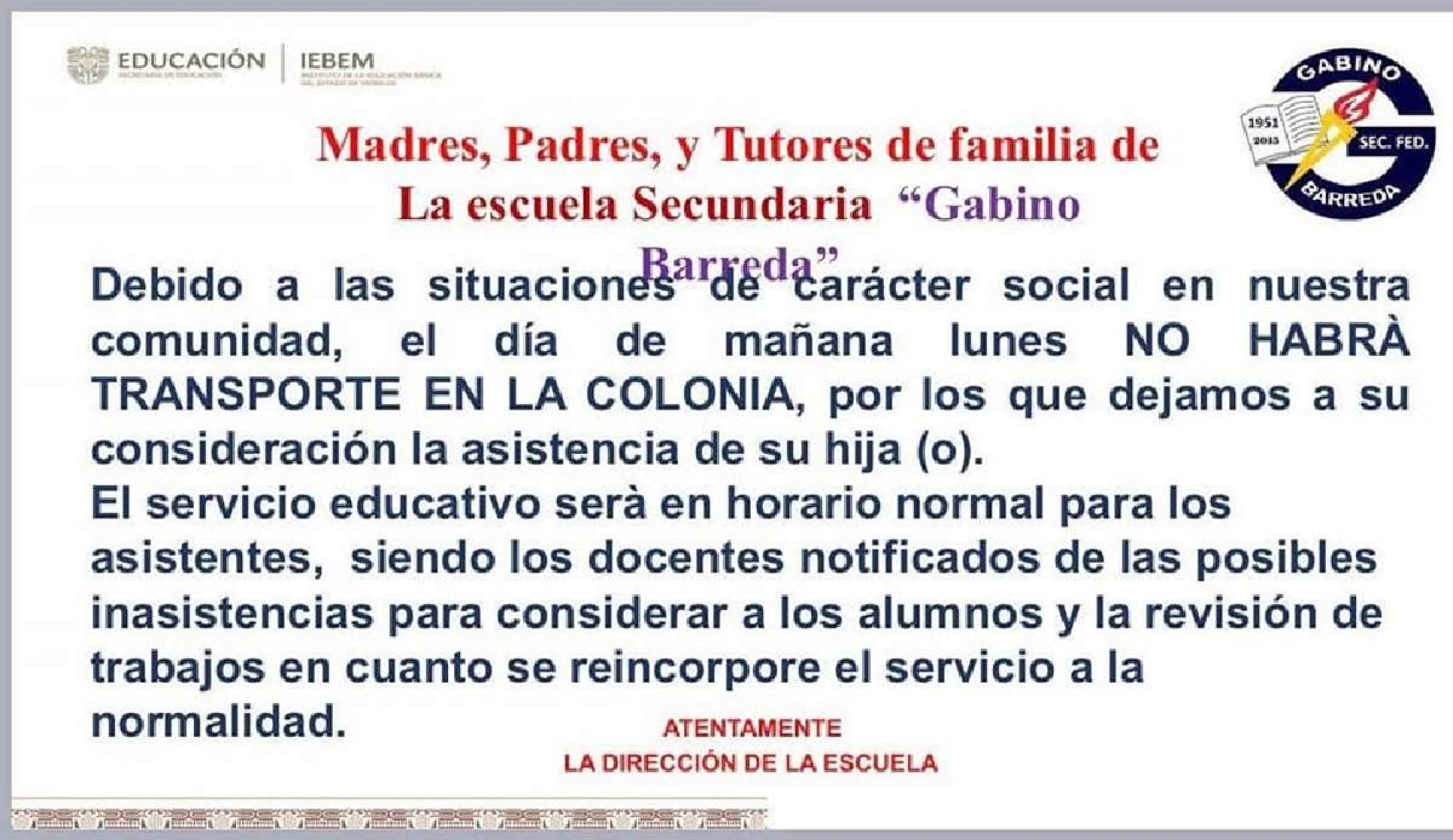 Suspensión del transporte público afecta a estudiantes en Cuautla