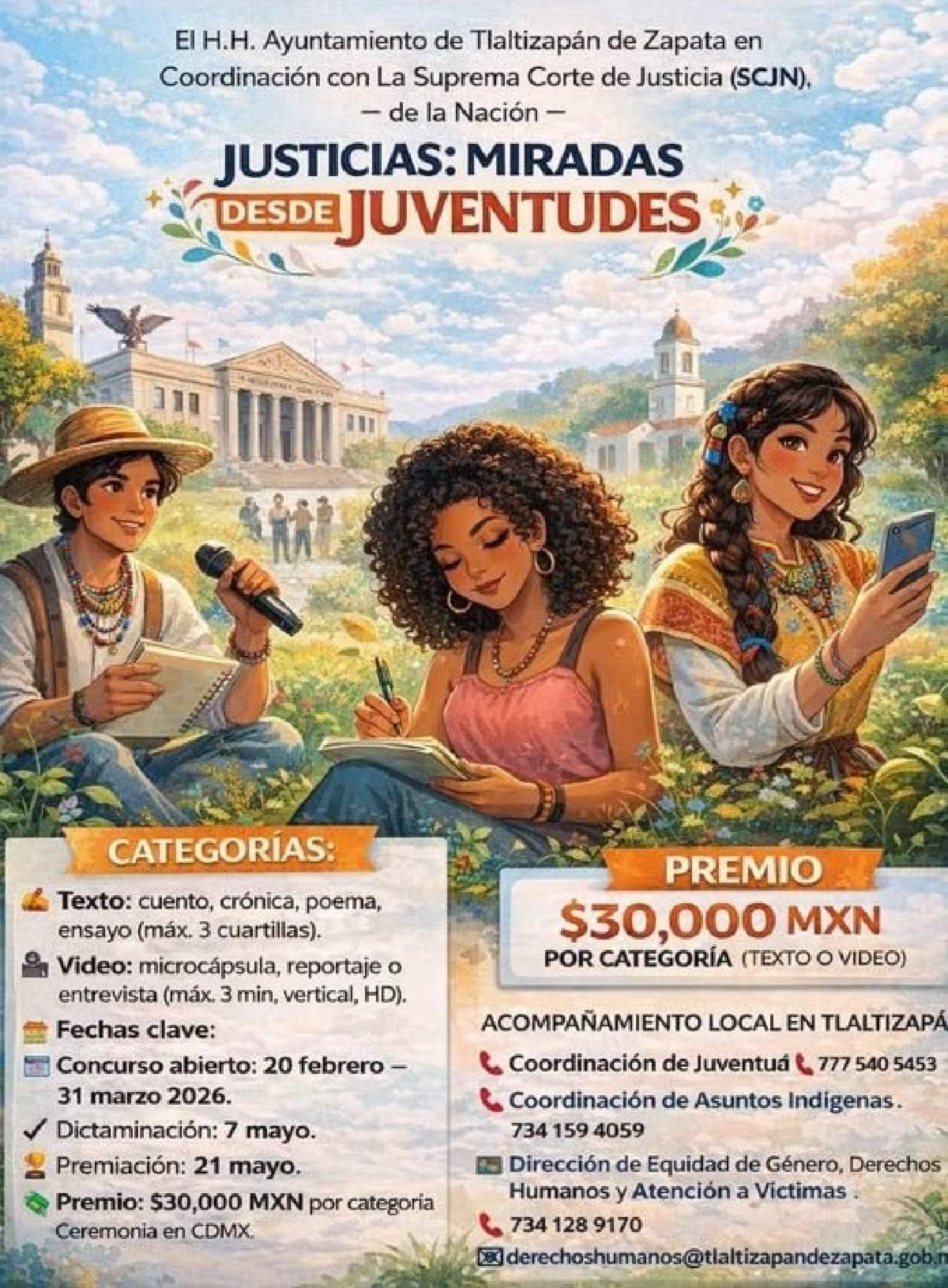 Lanzan concurso a juventudes indígenas y afromexicanas en Tlaltizapán