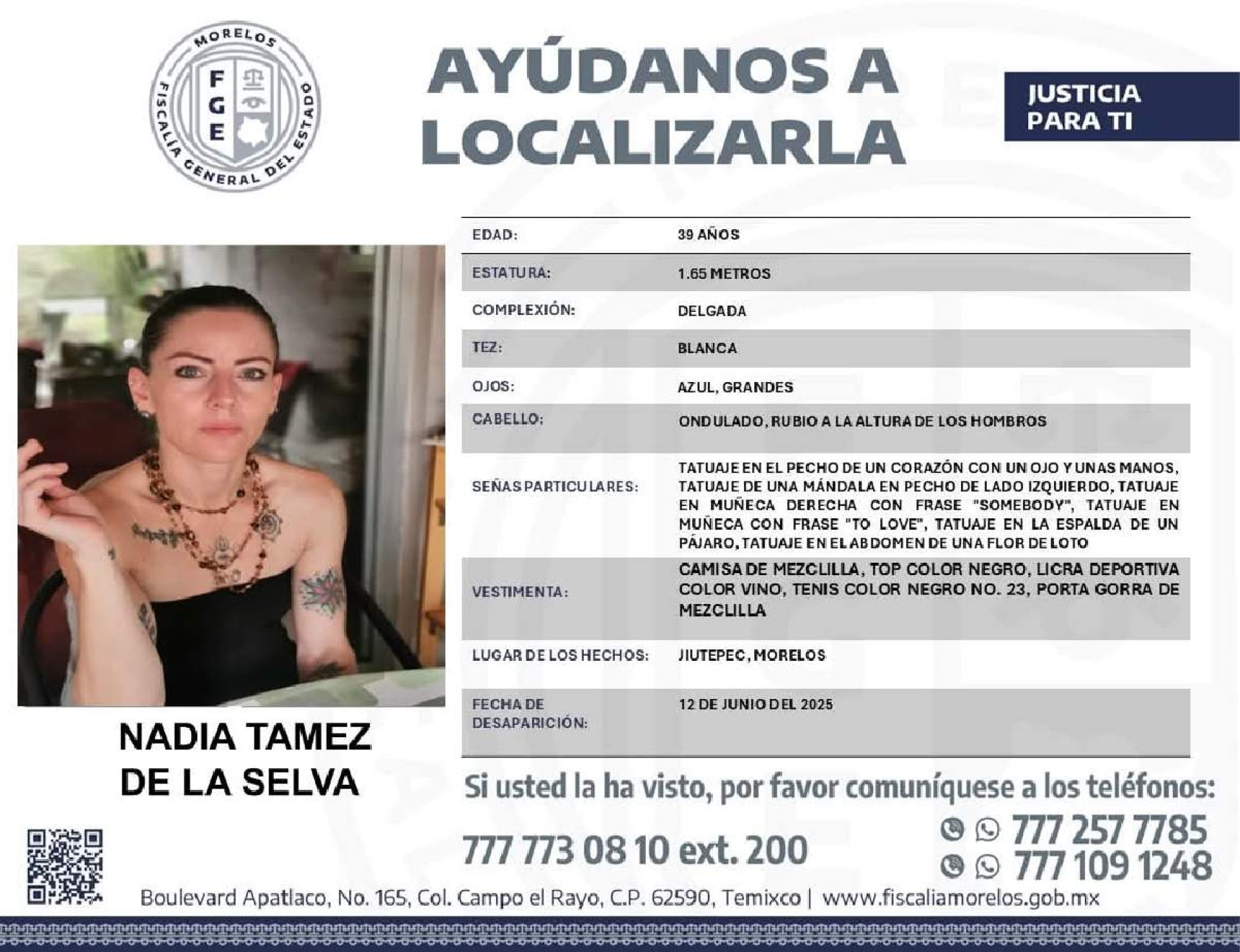 Una mujer desapareció en Jiutepec