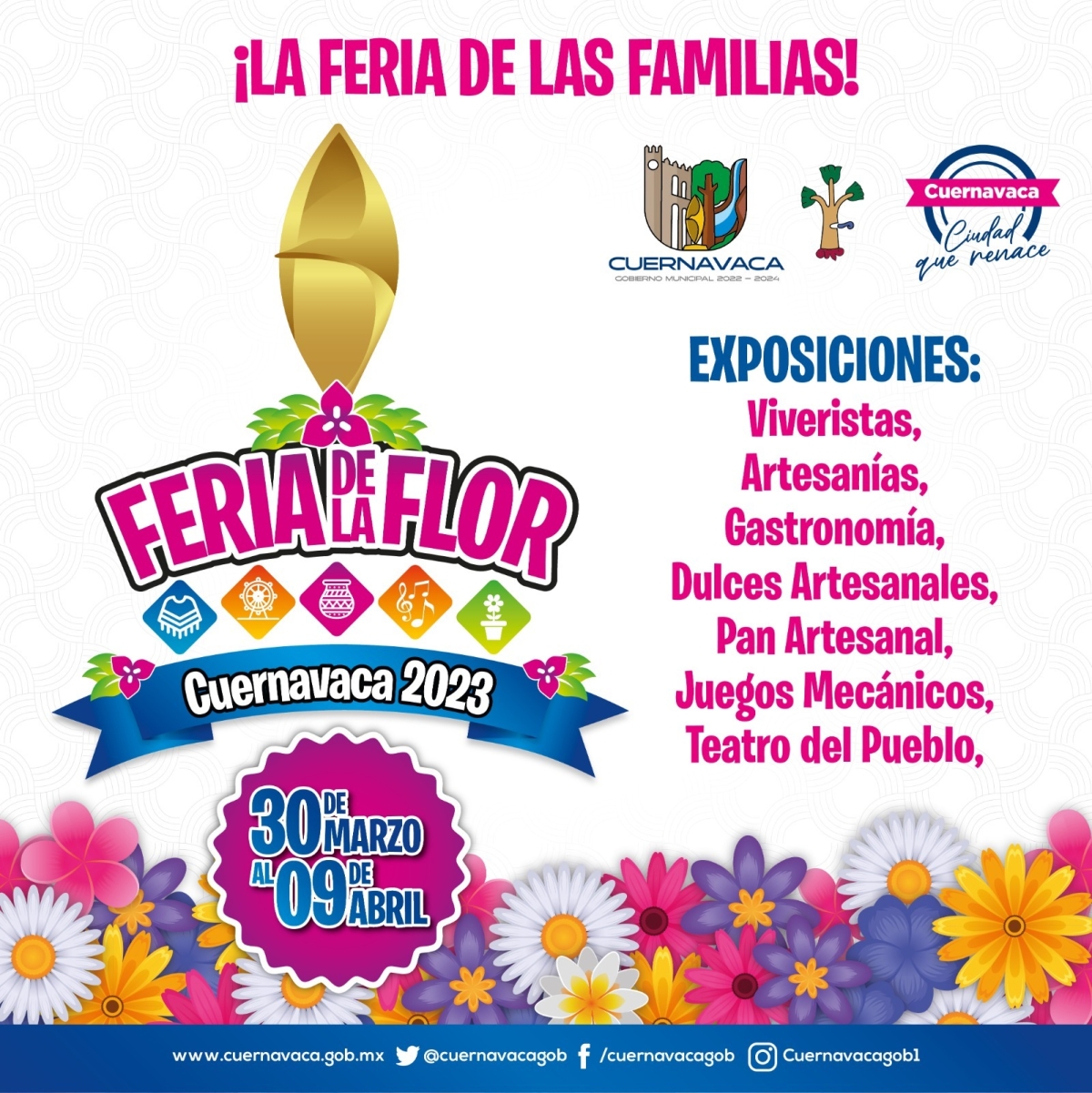 Confirmada la 'Feria de la Flor, Cuernavaca 2023', del 31 de marzo al nueve de abril